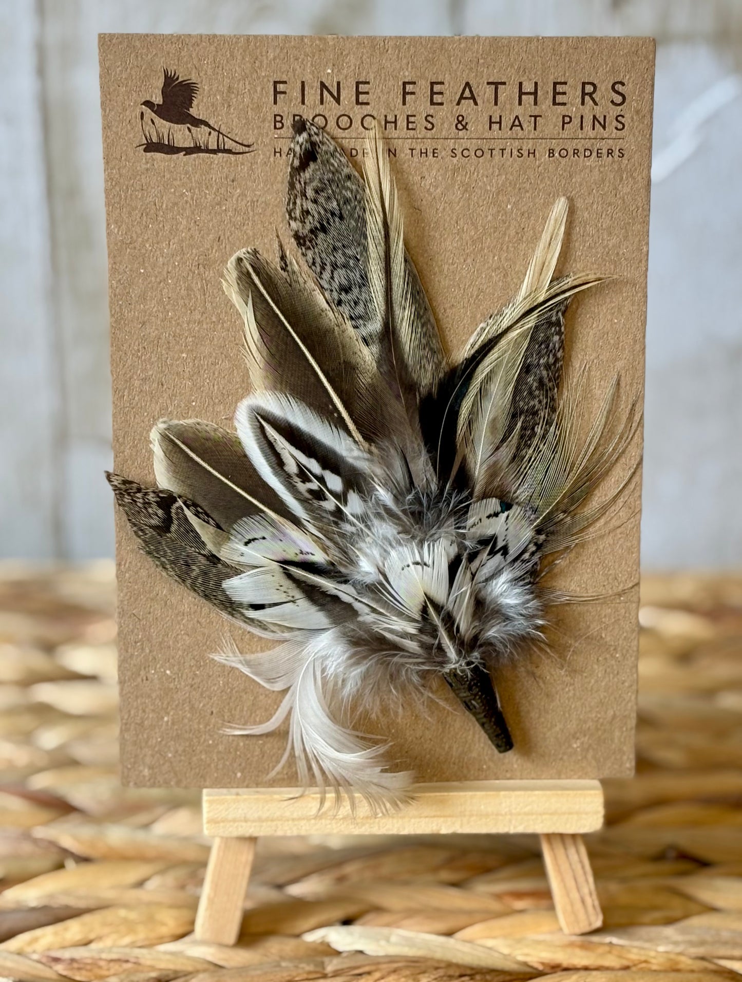 Brooch/Hat Pin in Natural Pheasant