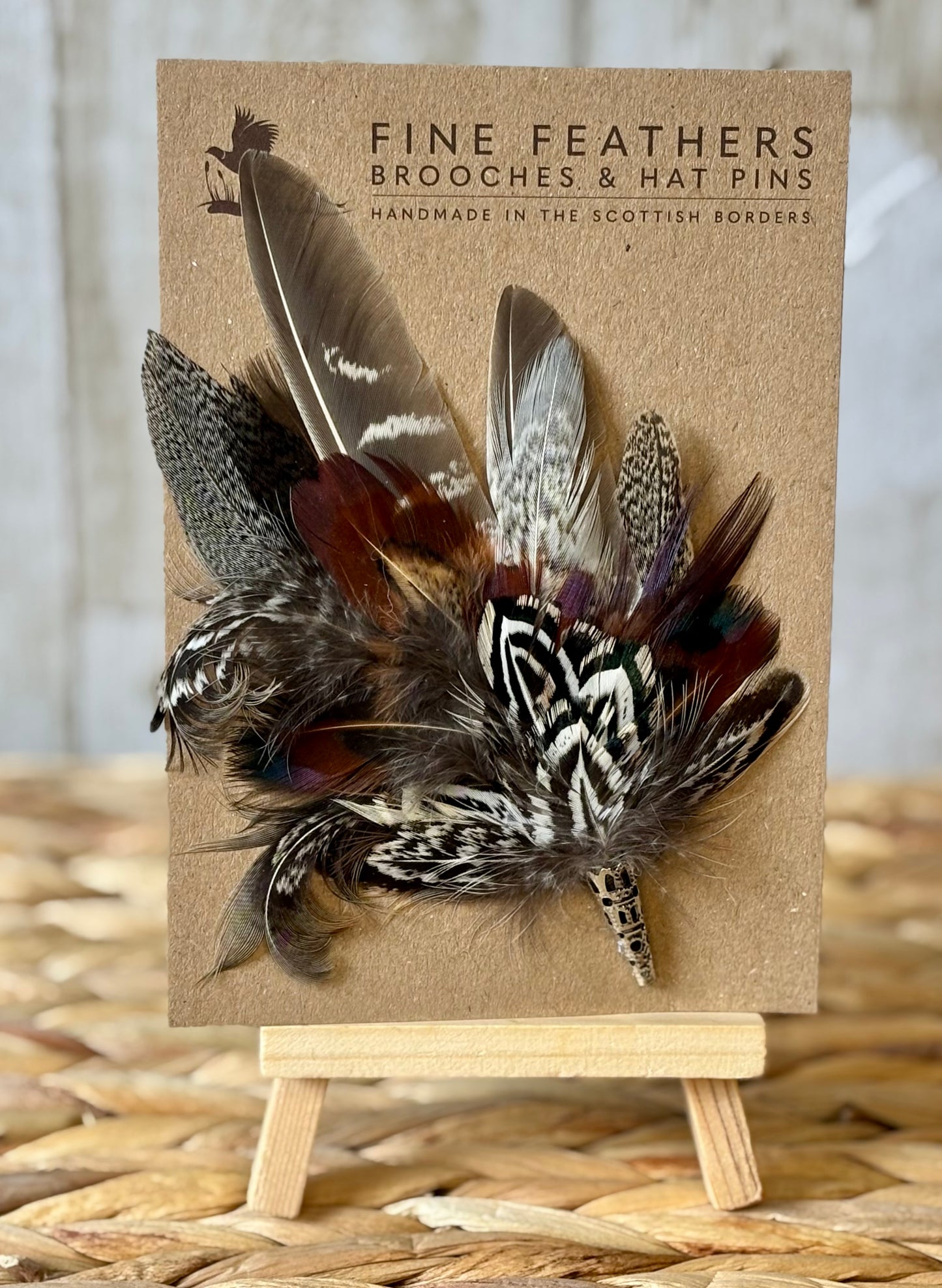 Brooch/Hat Pin in Natural Pheasant