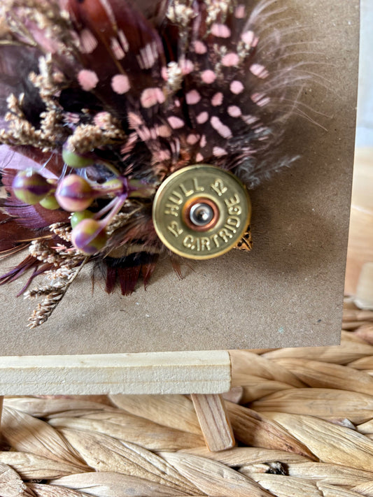 Fascinator& Matching Pin in Pheasant and Pink