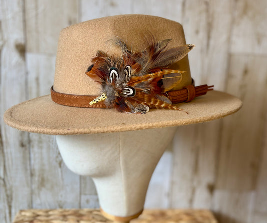 Brooch/Hat Pin in Natural Pheasant