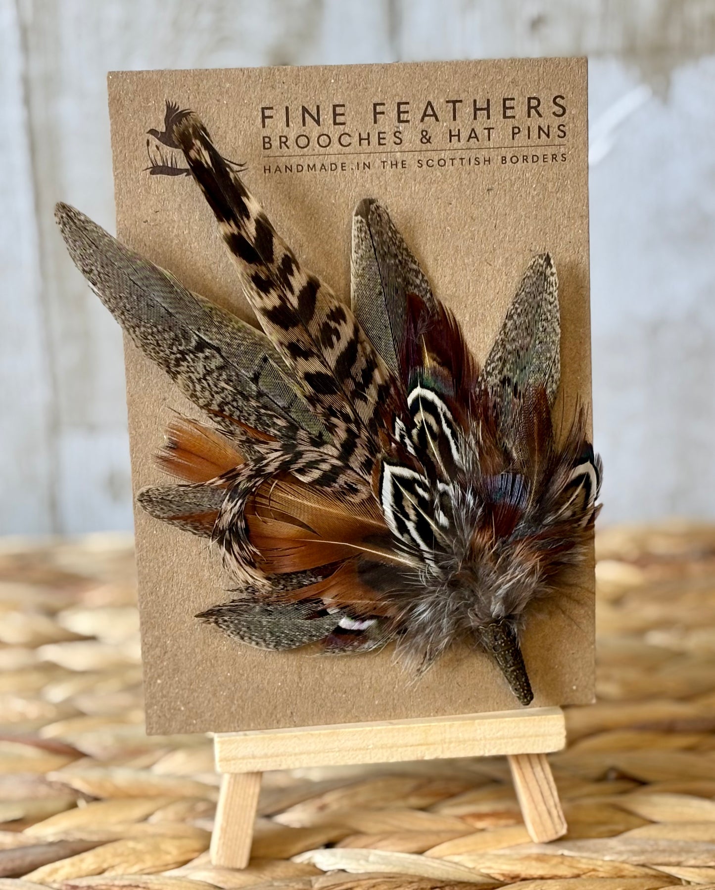 Brooch/ Hat Pin in Natural Pheasant