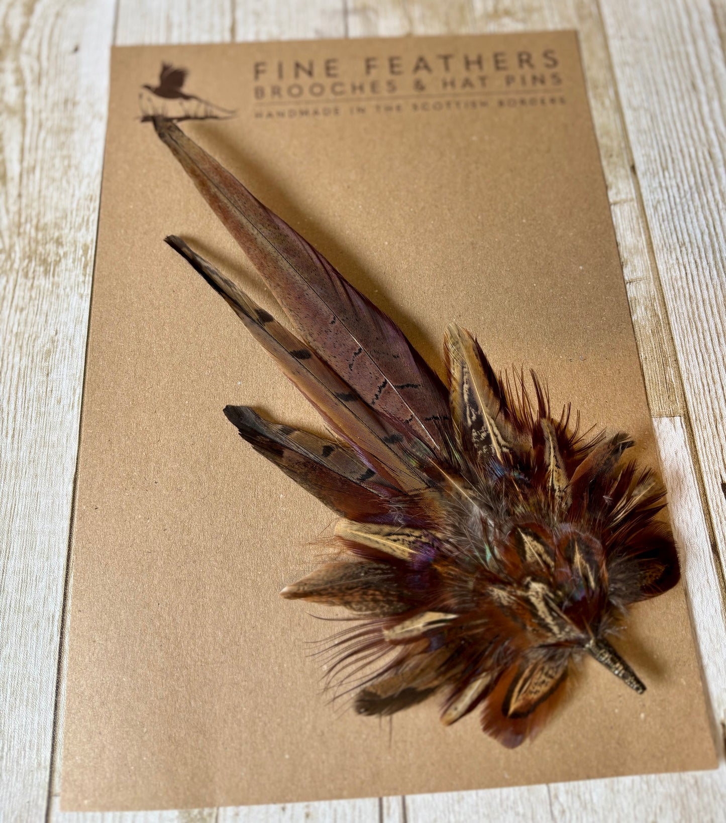 Pheasant feather hat pin.