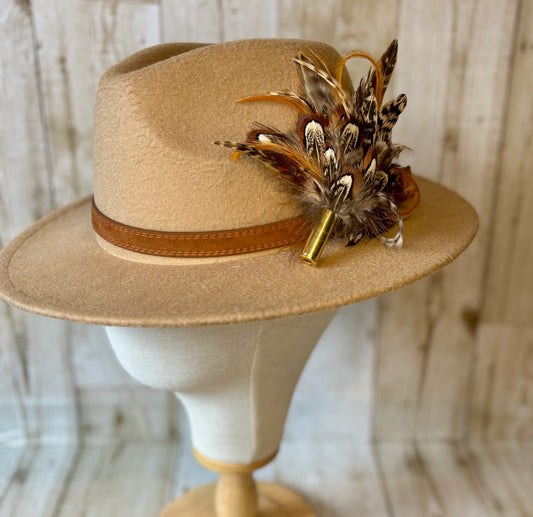 Pheasant feather hat pin.