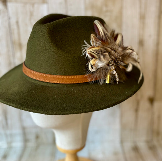 Pheasant feather hat pin.