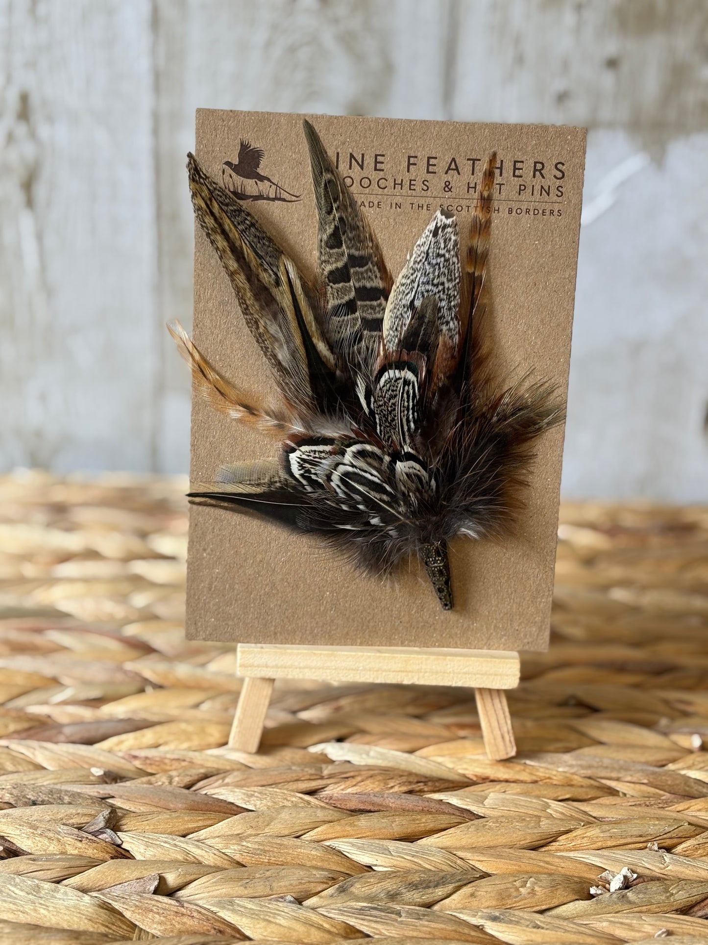 Brooch/Hat Pin in Natural Pheasant