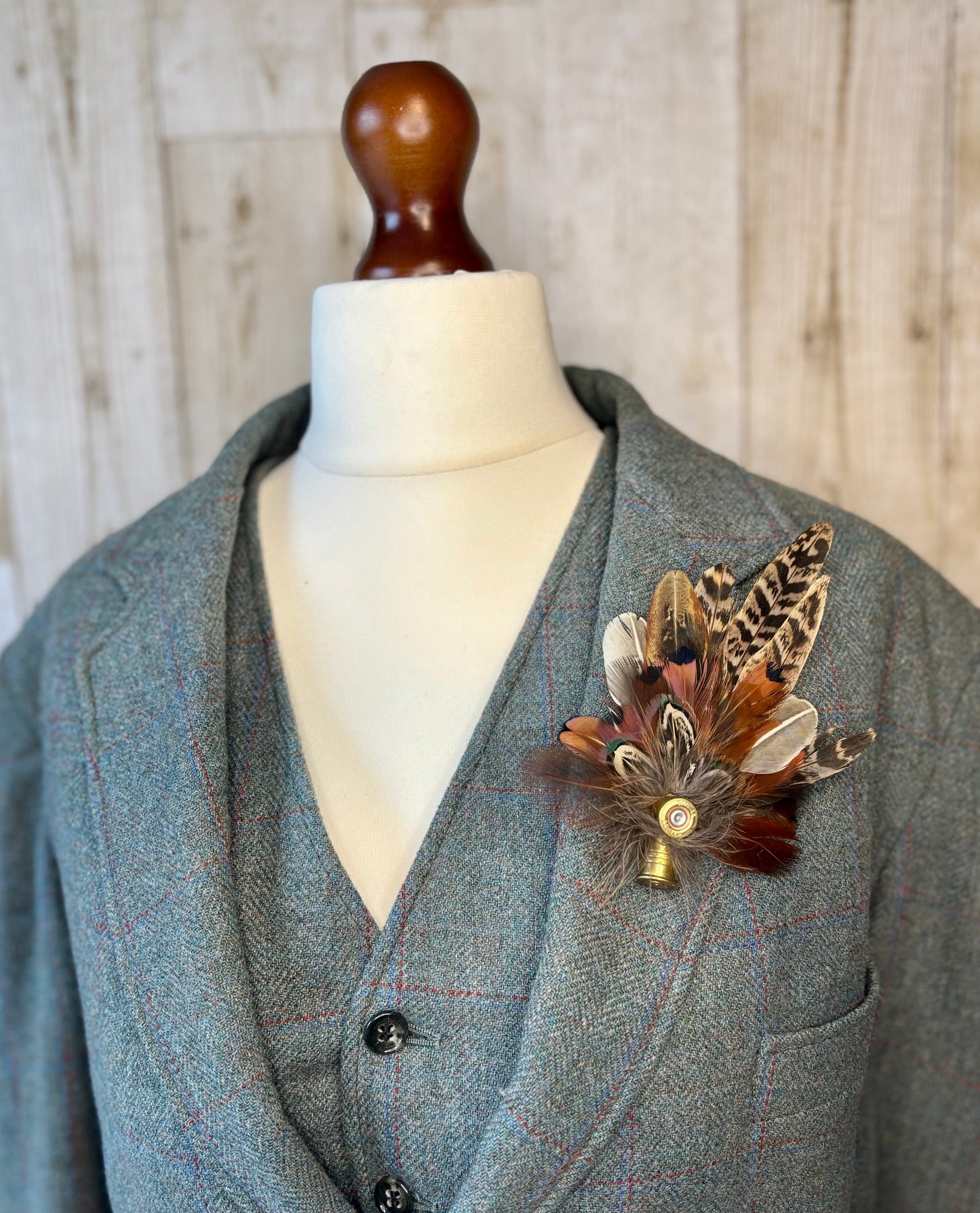 Pheasant Feather Hat Pin & Buttonhole Matching Set
