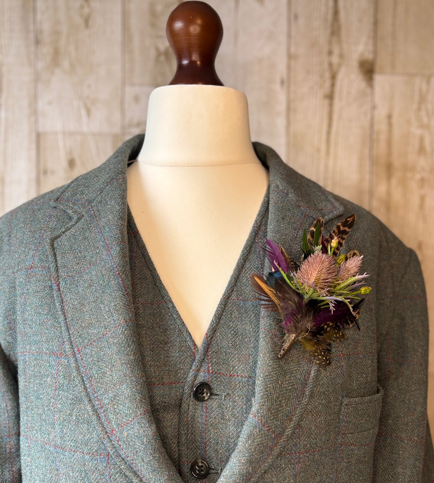 Natural Pheasant and Thistle Brooch