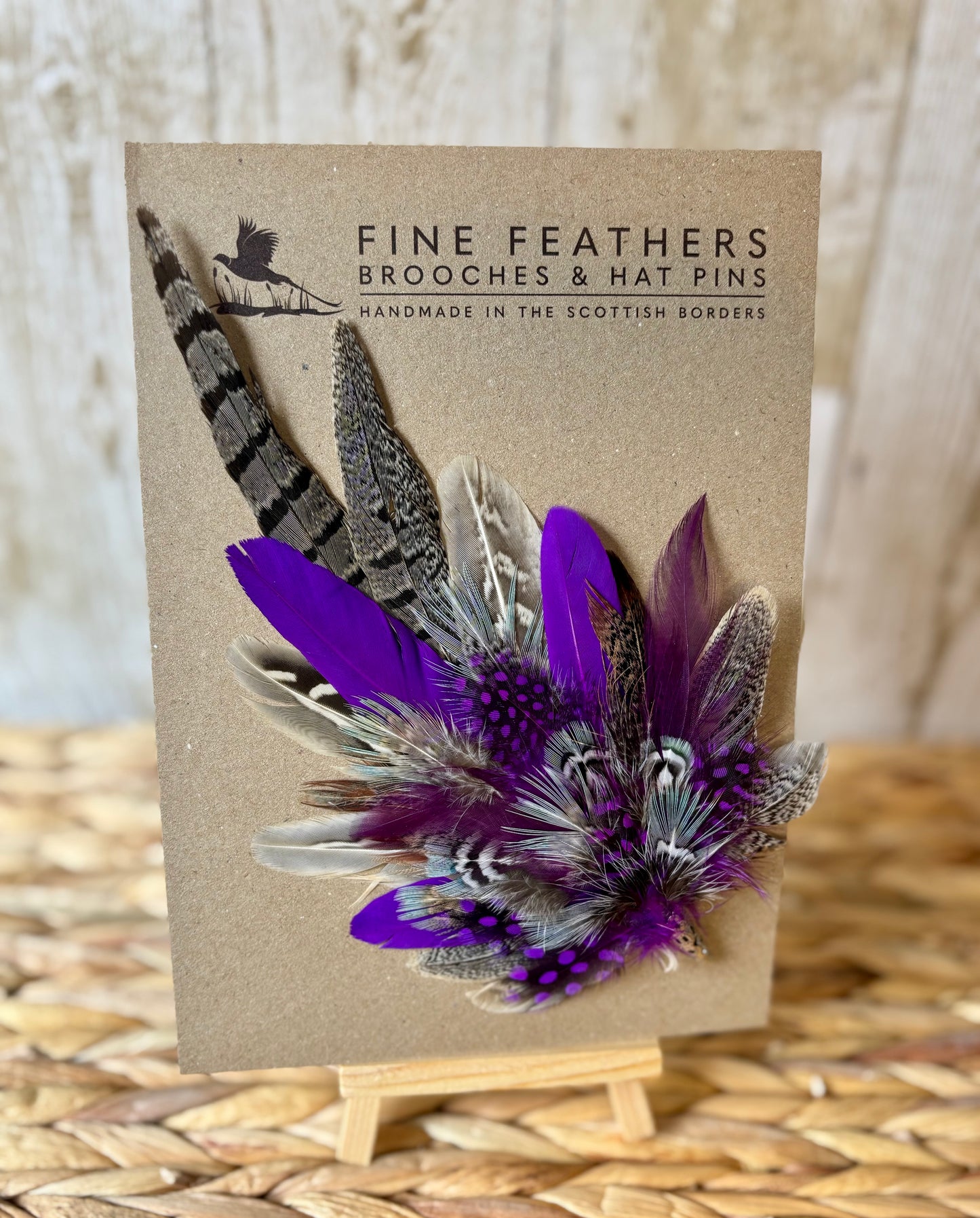 Hat Pin in Natural Pheasant and Purple