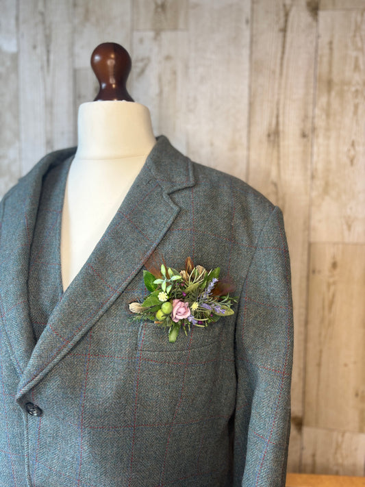 Pocket Enhancement -floral and feather.