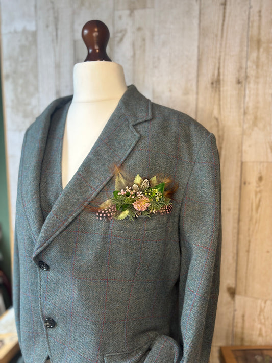 Pocket Enhancement -floral and feather.