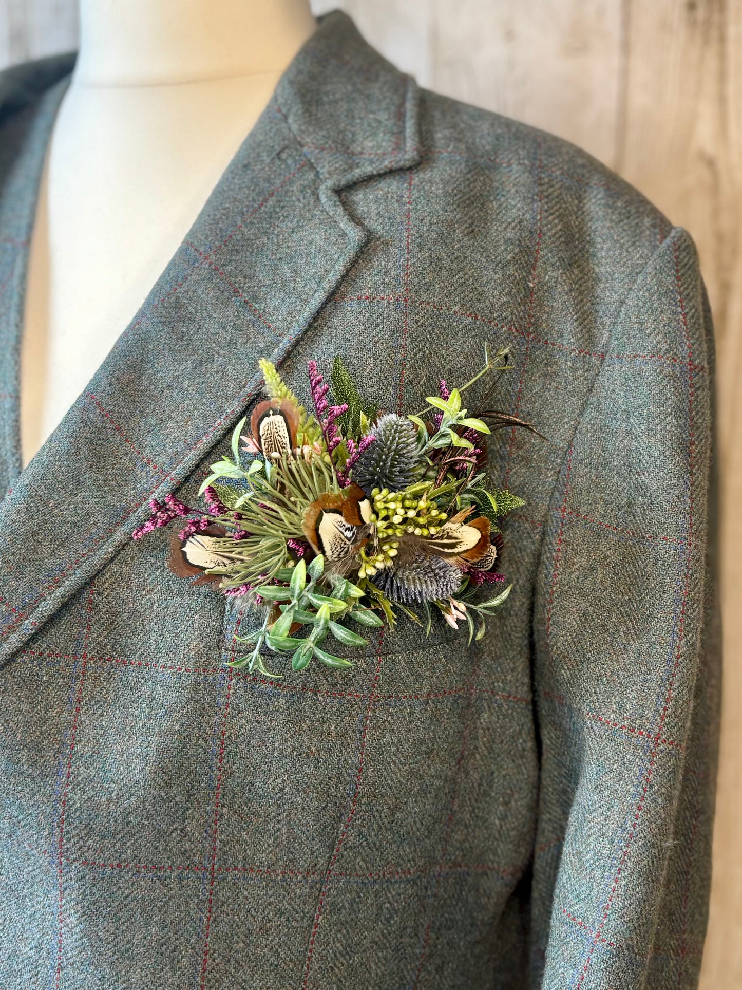 Pocket Enhancement -floral and feather.