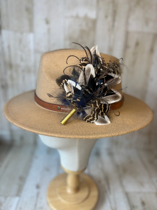 Gift Boxed Brooch/Hat Pin in Mallard feathers