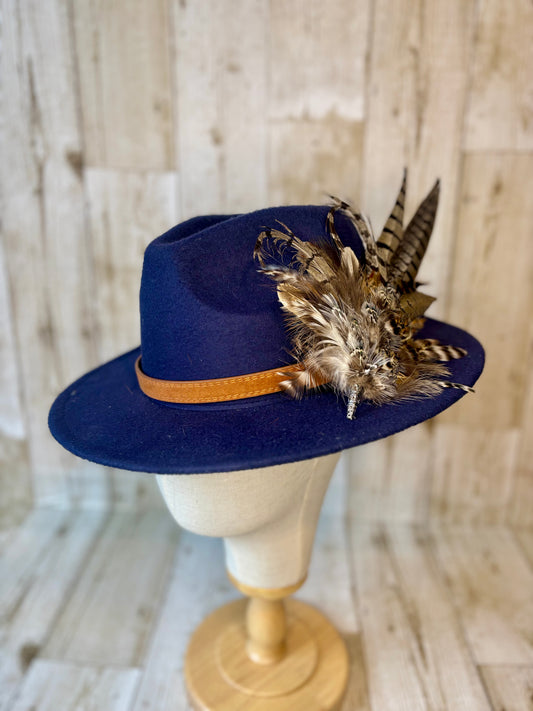 Pheasant feather hat pin.