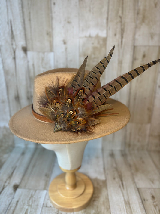 Pheasant feather hat pin.