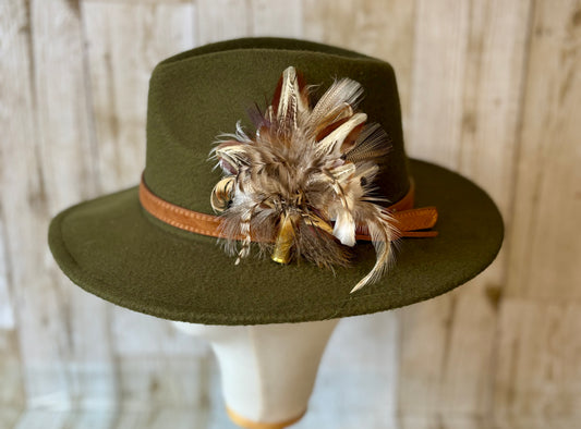 Pheasant feather hat pin.