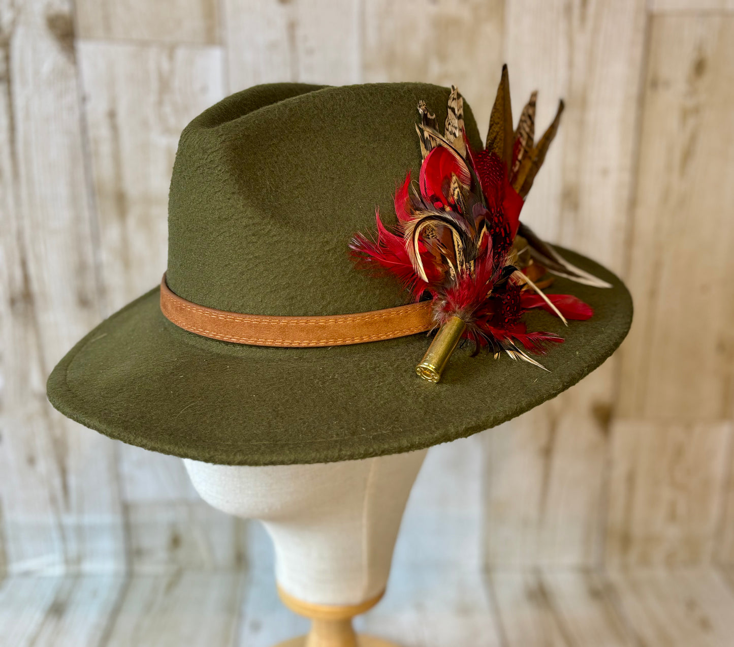 Pheasant feather hat pin.