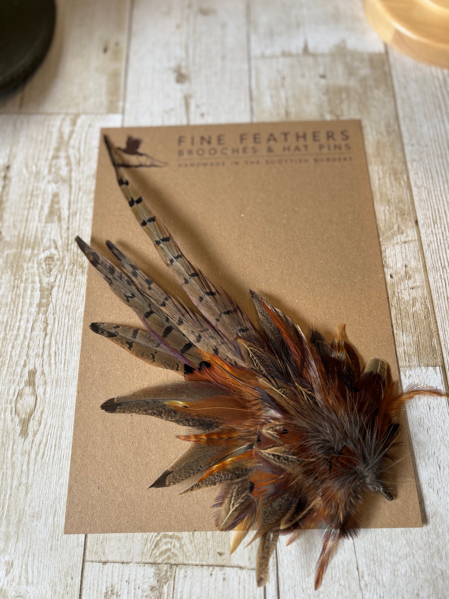 Pheasant feather hat pin.